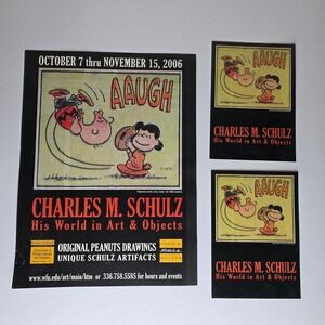 2006 Charles M. Schulz Peanuts Exhibition Poster Set Lucy Charlie Brown